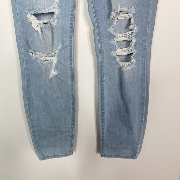 Cello Juniors 13 Blue Cotton Stretch Ripped Skinny Jeans Medium Wash Distressed - Picture 5 of 12
